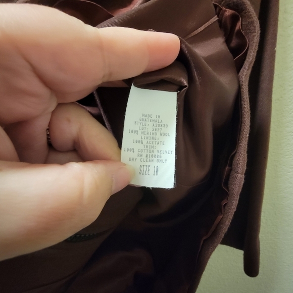 Urban Wool Merino Collection Coat Size 10 Brown - Picture 4 of 5